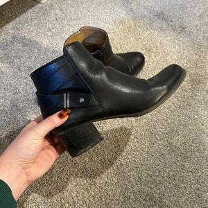Block heeled booties